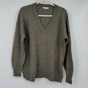 Madewell Sweater V-Neck Pullover Green Wool Blend Knit Size Large
